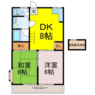 クレスト【2階】の間取り