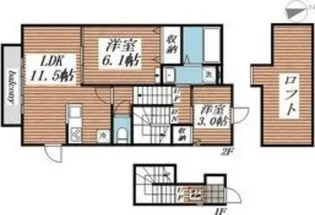 ベルリード吉岡上町A【2階】の間取り