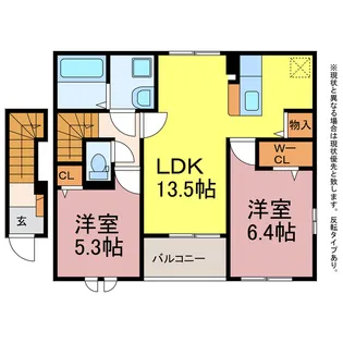 ヌーベル ヴィ I・II【2階】の間取り