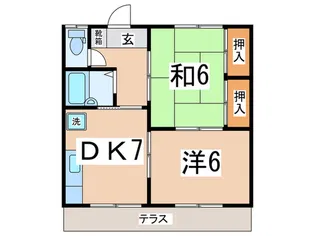 コーポヒライ【1階】の間取り