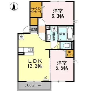 ジェネス長瀬【2階】の間取り