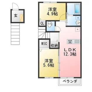 FMahina A棟【2階】の間取り