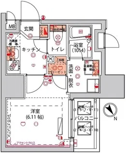ハーモニーレジデンス川崎【6階】の間取り
