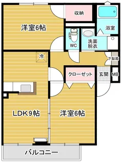 ウインディア高野A【1階】の間取り