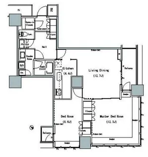 THE TOKYO TOWERS MIDTOWER【15階】の間取り