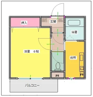ヤマダハイツ【1階】の間取り