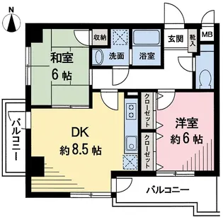 サンパレスサギノミヤ【6階】の間取り