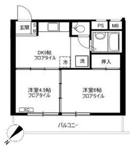 エコーハイツ豊永【3階】の間取り