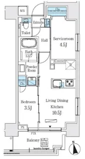 コスモグラシア浅草【3階】の間取り
