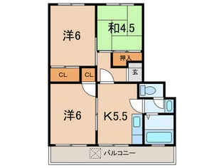ル・シェルブルーはりま【4階】の間取り