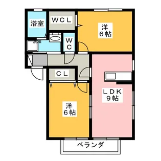 グランディアコートA【2階】の間取り