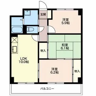 ディアコートSAKURADAI A【2階】の間取り