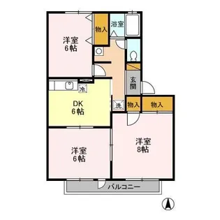 メゾンクレール B【2階】の間取り