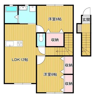 グランディール芳泉A【2階】の間取り