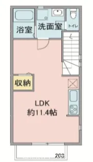 東京都八王子市中野山王3【アパート】の間取り