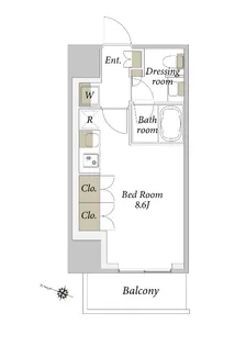 プライムメゾン白金台タワー【8階】の間取り
