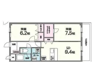 大阪府岸和田市西之内町【マンション】の間取り