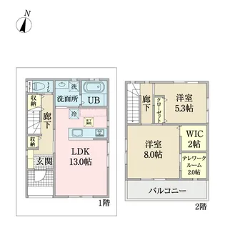 千葉県千葉市稲毛区天台1【一戸建】の間取り