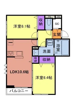 ラピリブレナカノII【1階】の間取り