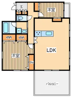 2LDKの間取り画像