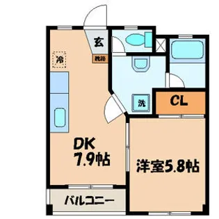 福岡県久留米市合川町【マンション】の間取り