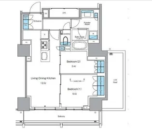 ルフォンプログレ渋谷ヒルトップ【18階】の間取り