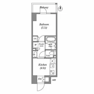 コスモグラシア両国レジデンス【5階】の間取り
