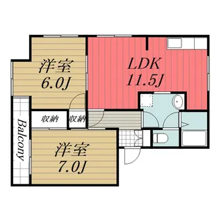 ドルフOZII A【2階】の間取り