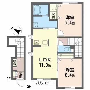 シャーメゾンBUN【2階】の間取り