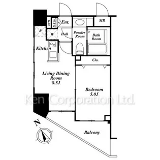 千駄ヶ谷デュープレックス R’s【9階】の間取り