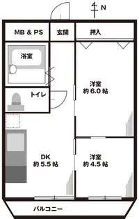 民泊不可スガタミビル【4階】の間取り