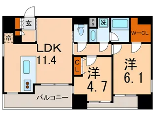 アブレスト動坂【7階】の間取り