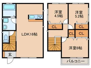 愛知県名古屋市西区稲生町6【一戸建】の間取り