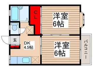 サンパレス南柏2番館【1階】の間取り
