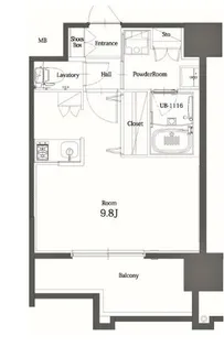エンクレスト博多THE TIME【12階】の間取り