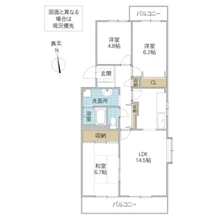 竜ヶ崎ハイツ B【1階】の間取り