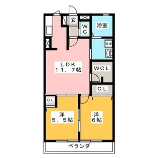 ルミエールB【1階】の間取り