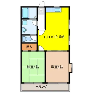 エステート旦島【3階】の間取り