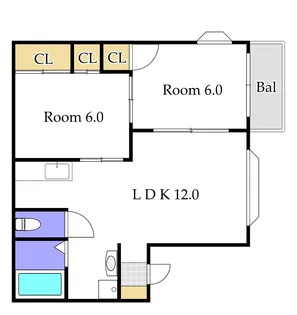 マリート百間川【1階】の間取り