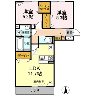 ヴィクトワール健軍【1階】の間取り