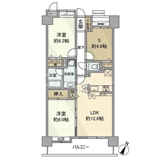 ライオンズマンション大宮宮原【2階】の間取り
