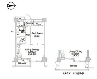 コンフォリア市谷薬王寺【1階】の間取り