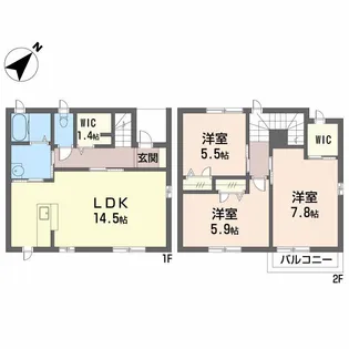 シャーメゾン西中町 B棟【1階】の間取り