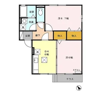 ヴィルグリシーヌB【1階】の間取り