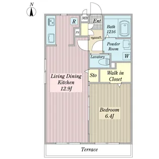 ソレアードジン【1階】の間取り