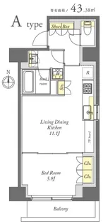 プライムメゾン日本橋馬喰町【7階】の間取り