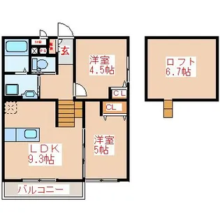 spazio東郷【1階】の間取り