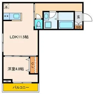 パセオプラシード連坊【3階】の間取り