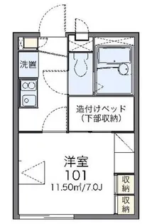 レオパレスボヌール【1階】の間取り