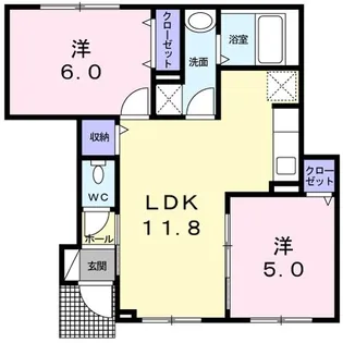 ルーチェカルマーレ【1階】の間取り